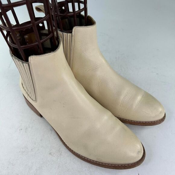 Thursday dreamer Women's Chelsea Boots US 9.5 Natural Beige Leather Pull-On Boot - Picture 5 of 11